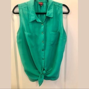 Merona Teal Button Down Tank Top